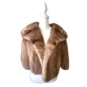 Vintage Mink Fur Coat Shawl Cape Jacket